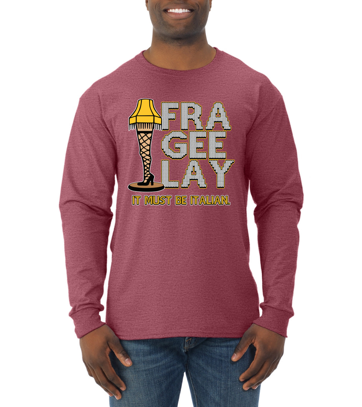 FRA-GEE-LAY Leg Lamp Story Christmas Mens Long Sleeve Shirt