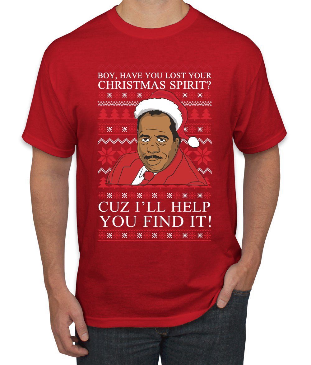 Christmas Spirit I'll Help You Find It Stanley Hudson Ugly Christmas Sweater Men's Graphic T-Shirt