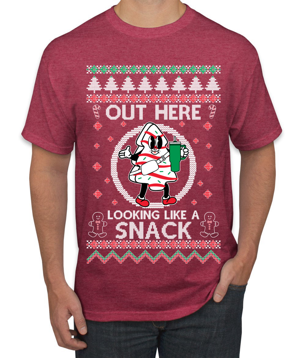 Out Here Looking Like A Snack Cookie Ugly Christmas Sweater Men's T-Shirt