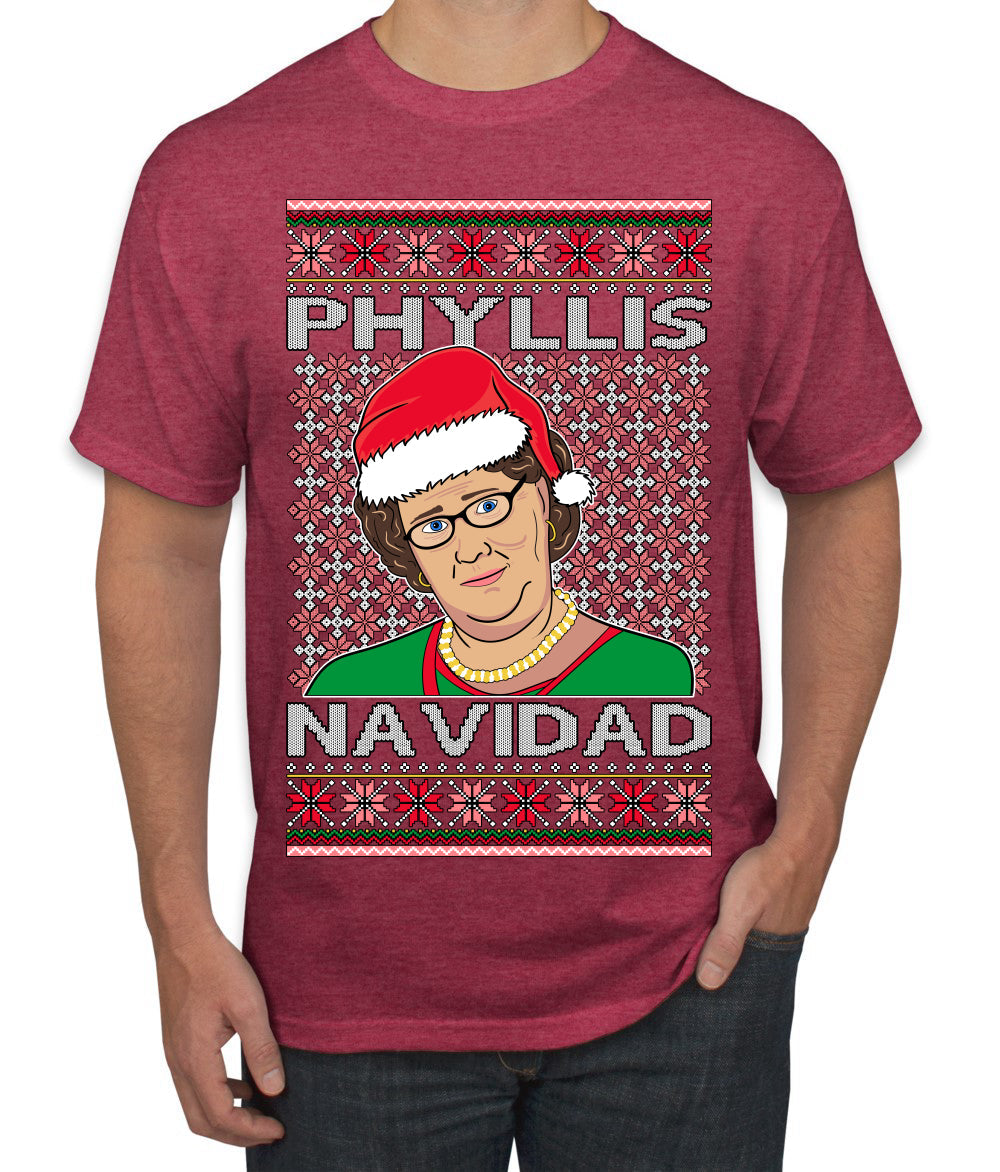 Office Phyllis Navidad Happy Holiday Ugly Christmas Sweater Men's T-Shirt