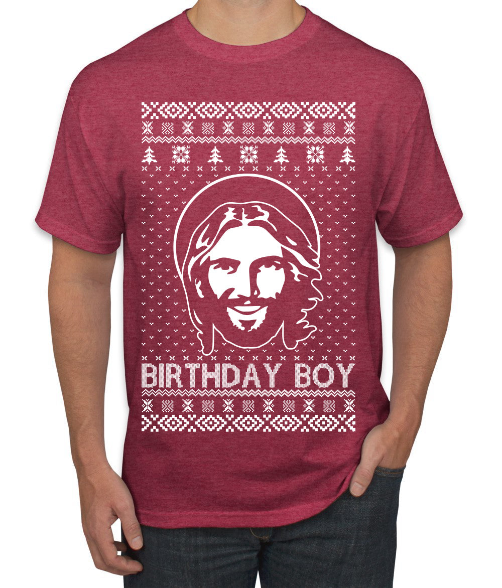 Birthday Boy Jesus Christ Ugly Christmas Sweater Men's T-Shirt