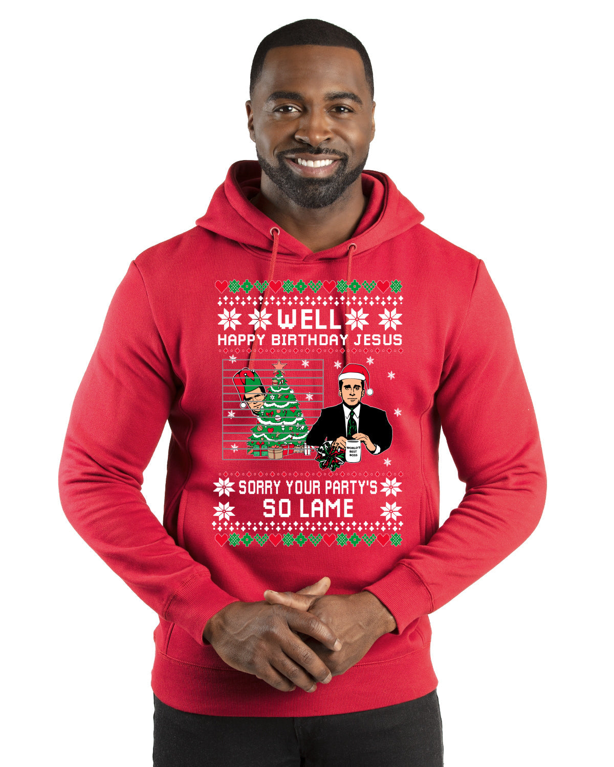 Well Happy Birthday Jesus Funny Quote Office Christmas Premium Graphic Hoodie Sweatshirt