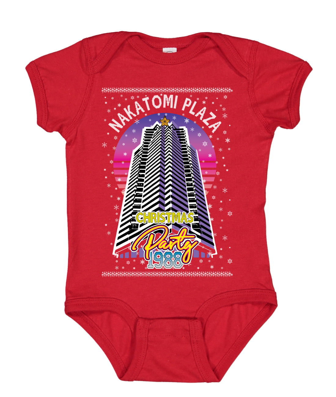 Retro Nakatomi Plaza 1988 Holiday Party Ugly Christmas Sweater Baby Creeper Boys Girls Infant Bodysuit