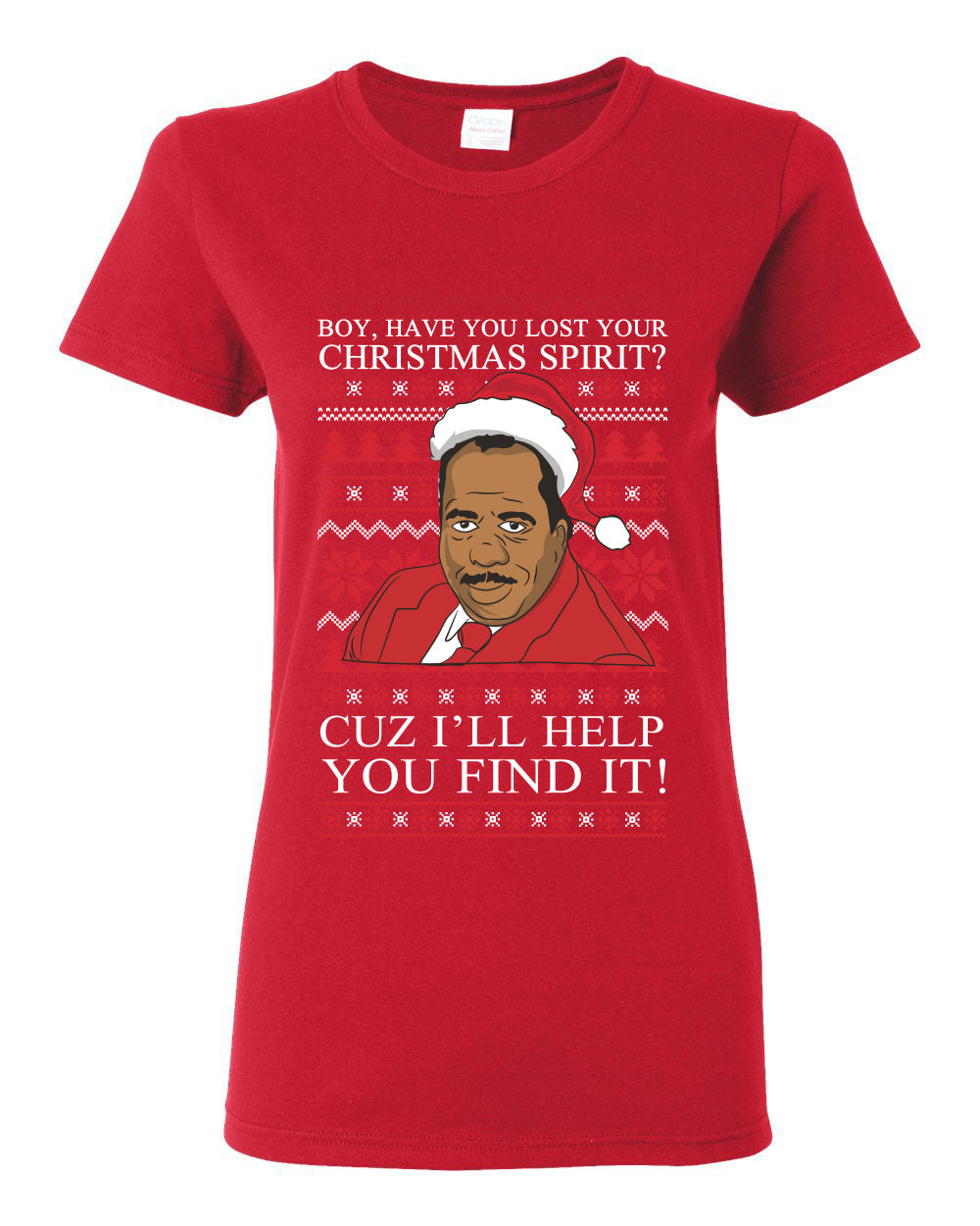 Christmas Spirit I'll Help You Find It Stanley Hudson Ugly Christmas Sweater Womens Graphic T-Shirt