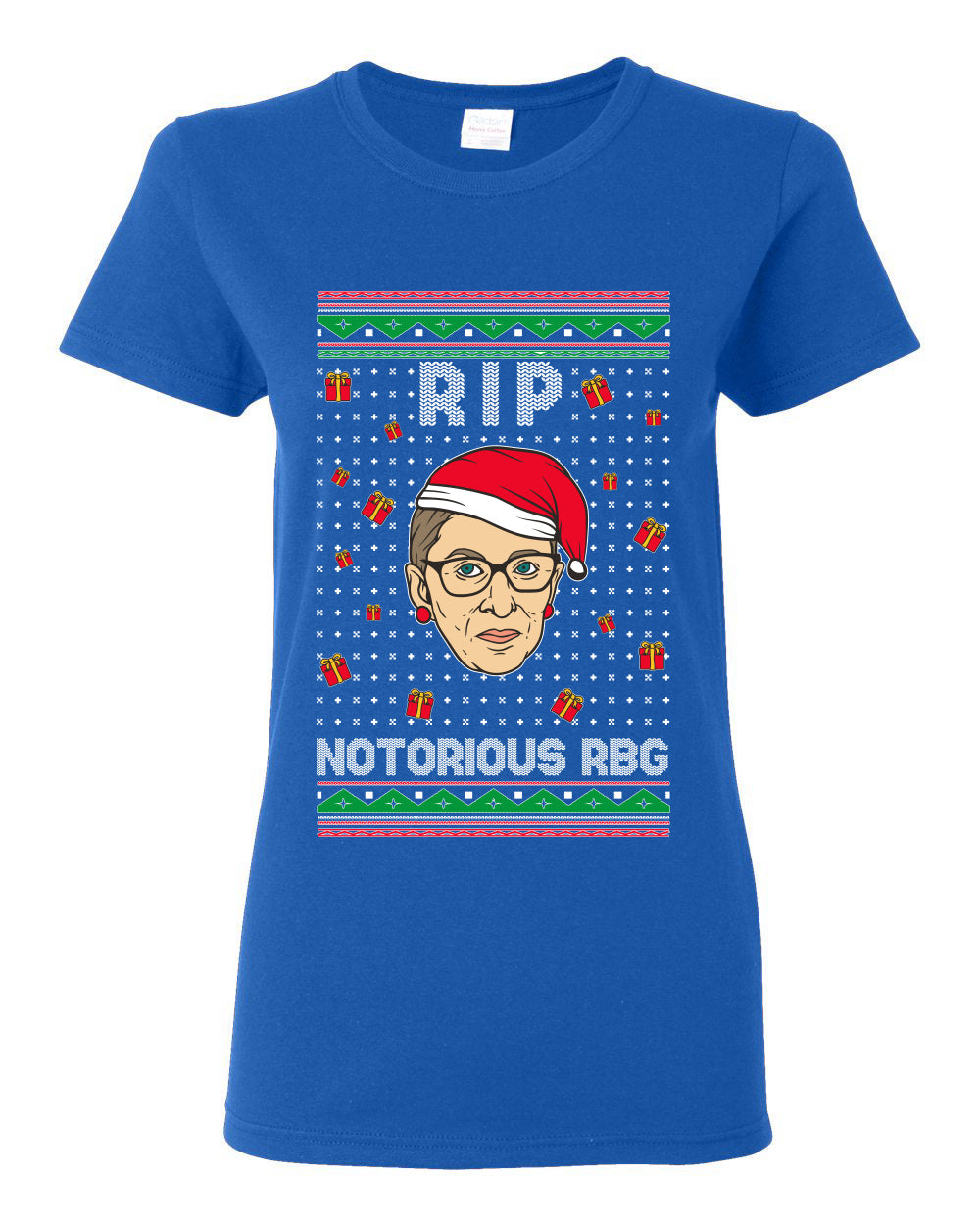 RIP Notorious RBG Ruth Bader Ginsburg Ugly Christmas Sweater Womens Graphic T-Shirt