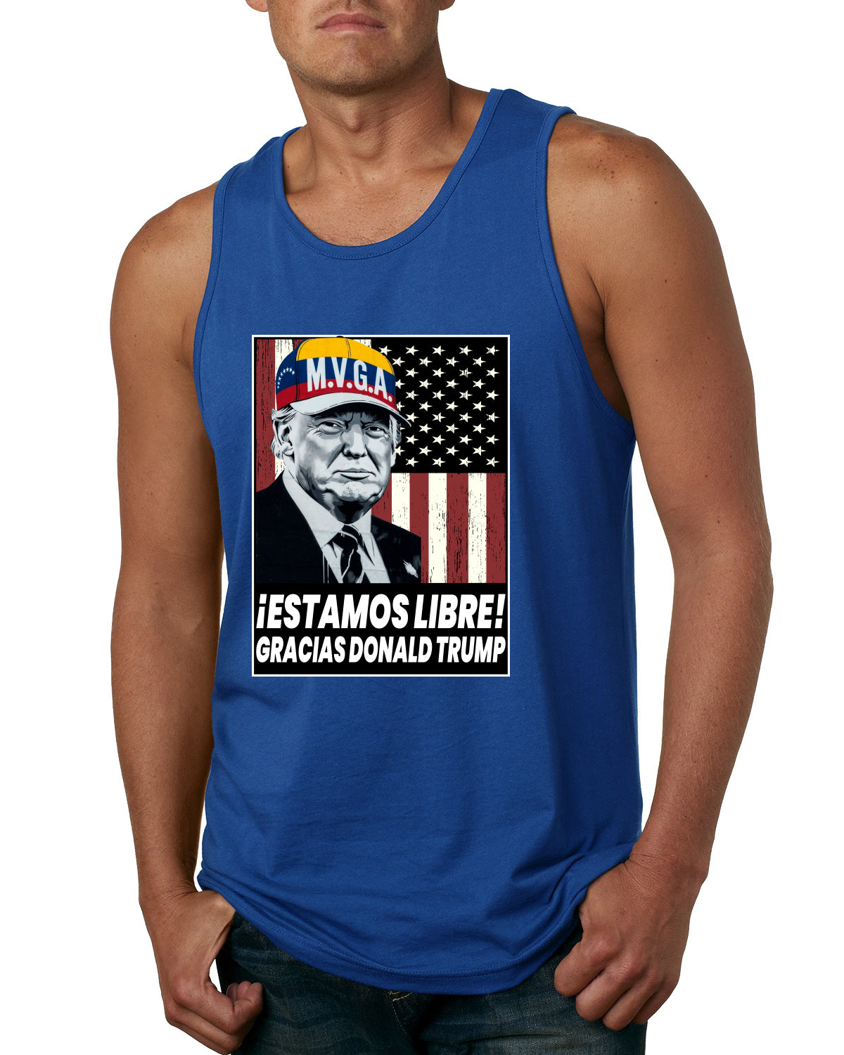 Estamos Libre, Gracias Donald Trump Make Venezuela Great Again Sweater, Men Tank Top