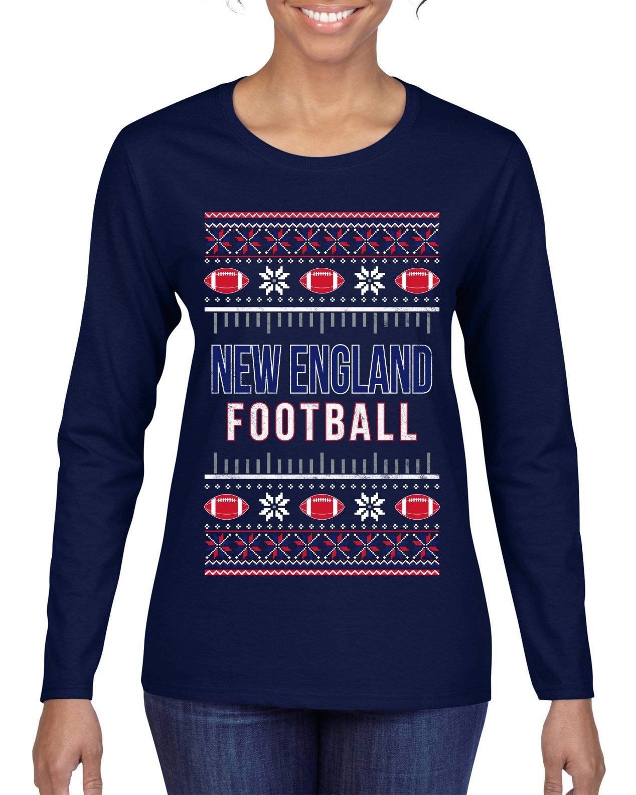 City of New England NE American Football Fantasy Fan Ugly Christmas Sweater Unisex Crewneck Sweatshirt