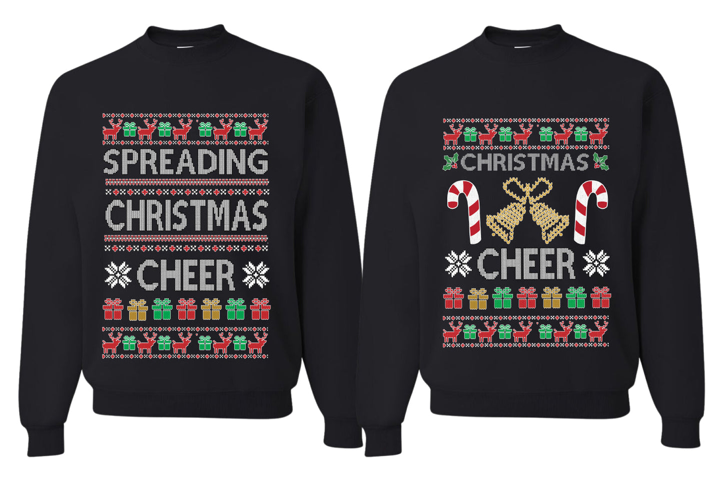 Spreading Christmas Cheer Sweater Girlfriend Boyfriend Gift His and Hers Matching Ugly Christmas Couple Crewneck Sweatshirt