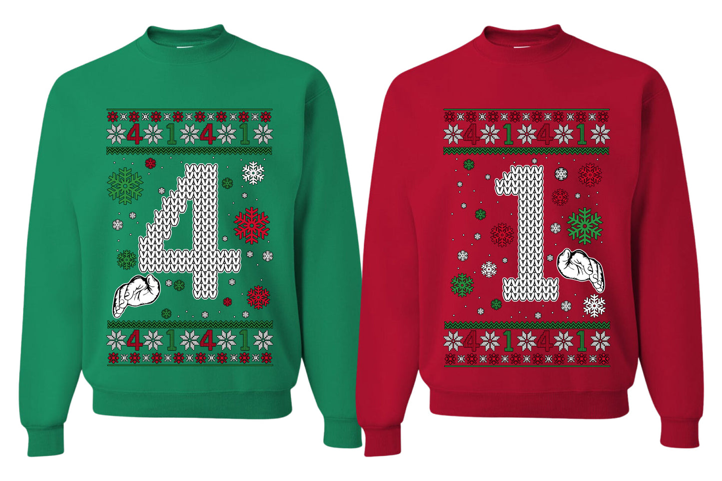 41 Combination Sweater Girlfriend Boyfriend Gift His and Hers Matching Ugly Christmas Couple Crewneck Sweatshirt