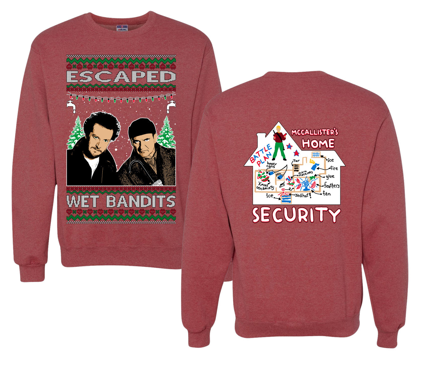 Escaped Bandits Classic Home Holiday Movie Christmas Unisex Crewneck Sweatshirt