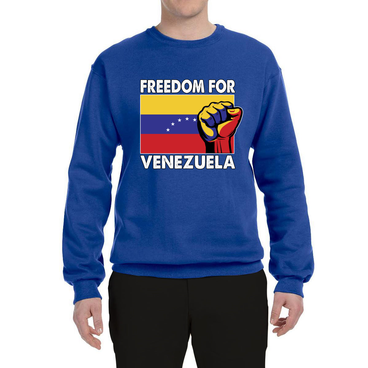 Freedom For Venezuelan Raised Fist Sweater, Unisex Crewneck Sweatshirts
