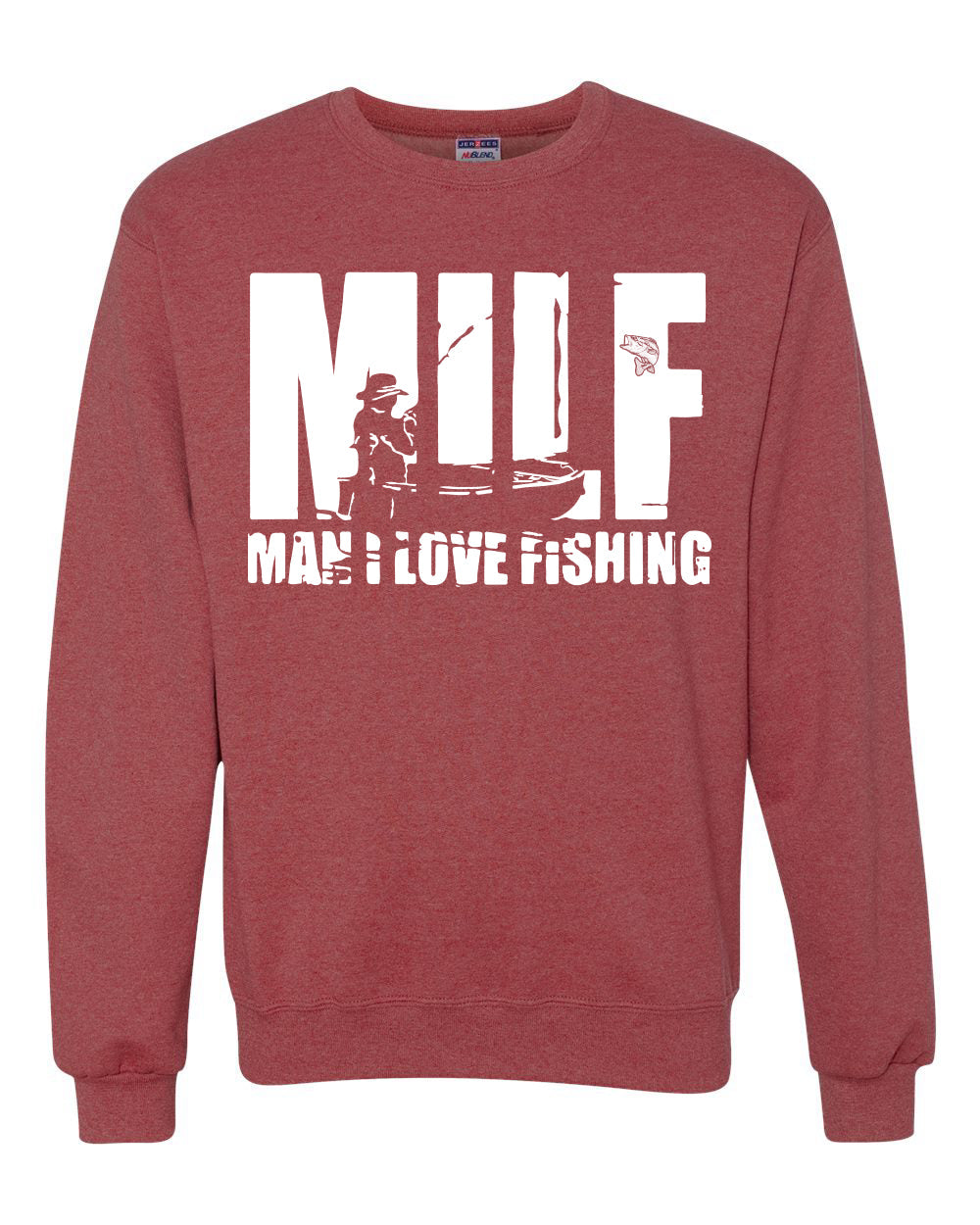 MILF Man I love Fishing Fisherman Lover Humor Fishing Unisex Crewneck Graphic Sweatshirt