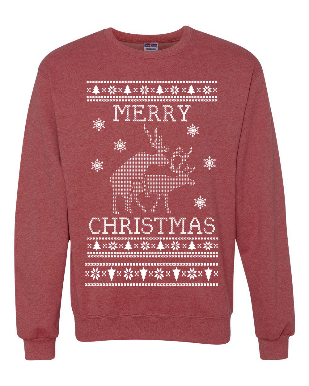 Merry Christmas | Reindeer Humping Christmas Unisex Crewneck Graphic Sweatshirt