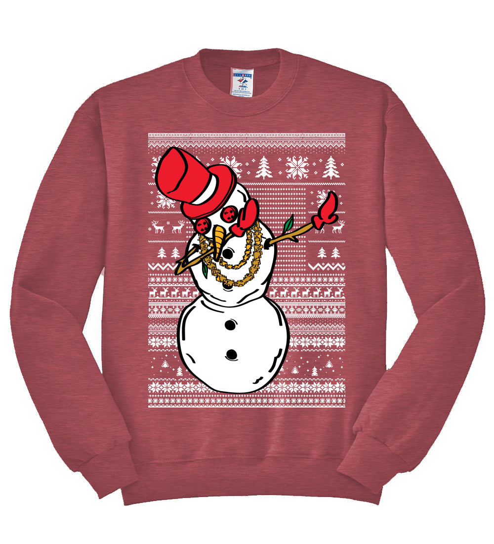 Dabbing Snowman Christmas Unisex Crewneck Graphic Sweatshirt