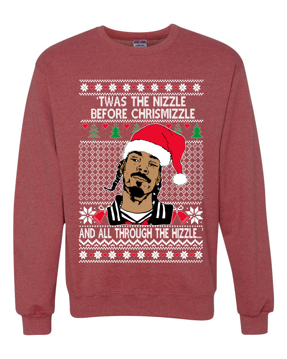 Snoop Twas The Nizzle Before Chrismizzle Christmas Unisex Crewneck Graphic Sweatshirt