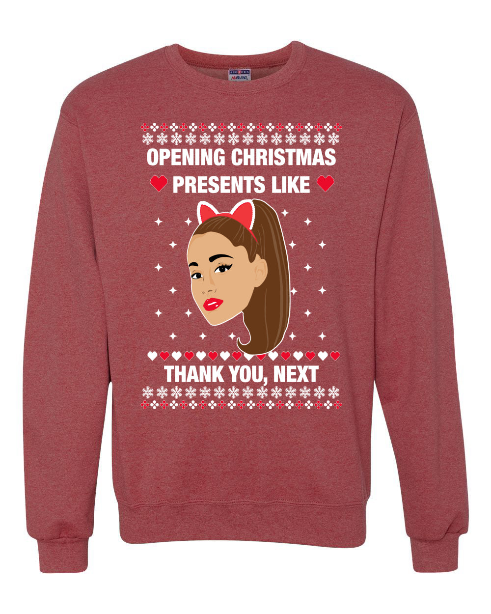 opening christmas presents like thank you, next Christmas Unisex Crewneck Graphic Sweatshirt