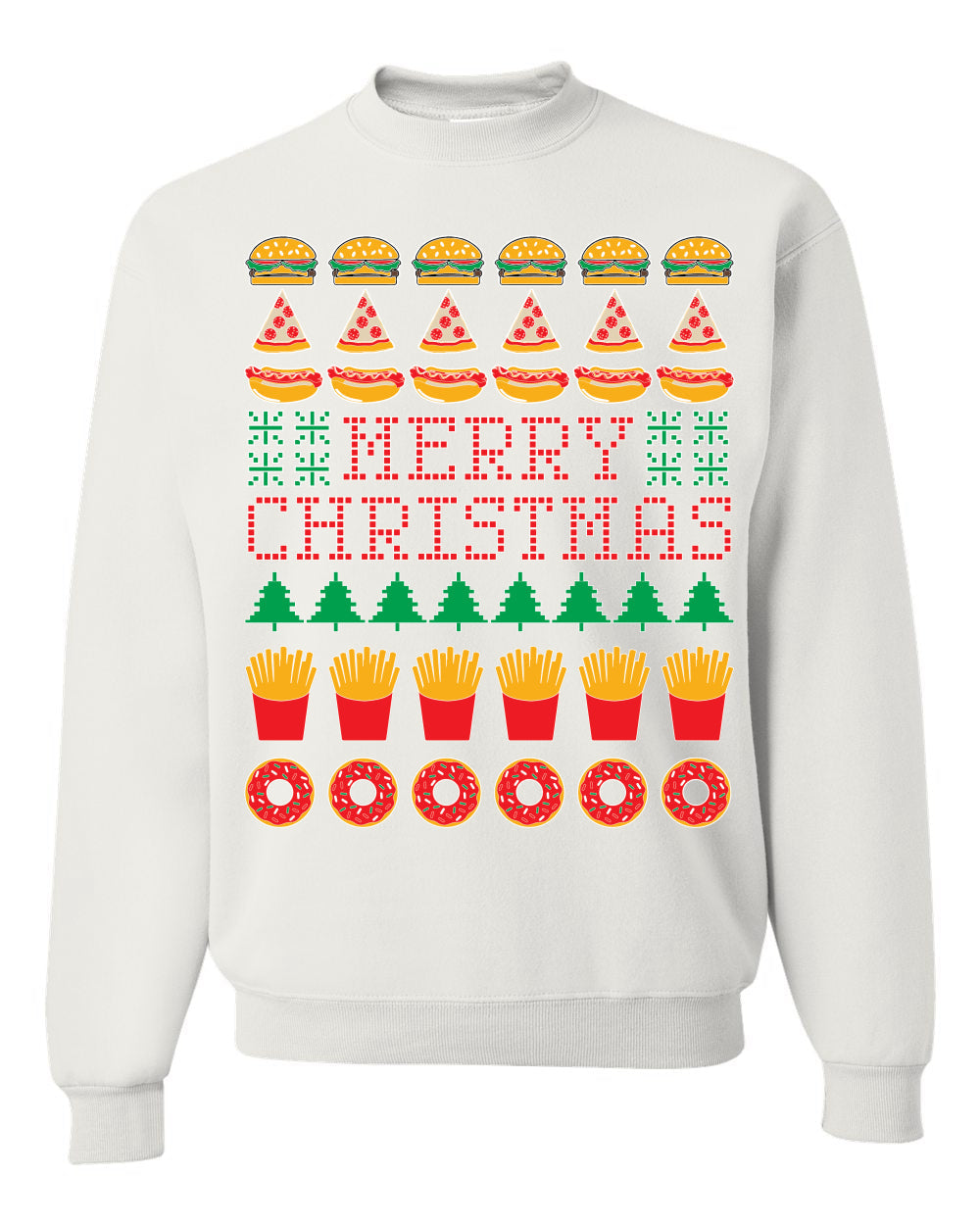 Merry Christmas Junk Food Unisex Crewneck Graphic Sweatshirt