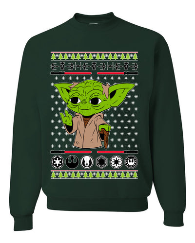 Baby Yoda Xmas Meme Ugly Christmas Sweater Unisex Crewneck Sweatshirt