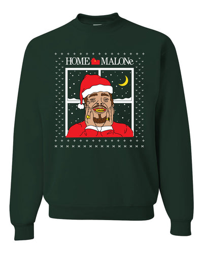 Home Malone White Ugly Christmas Sweater Unisex Crewneck Sweatshirt
