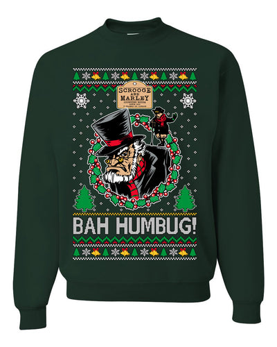 Scrooge BAH HUMBUG! Christmas Carol Novel Ugly Christmas Sweater Unisex Crewneck Sweatshirt