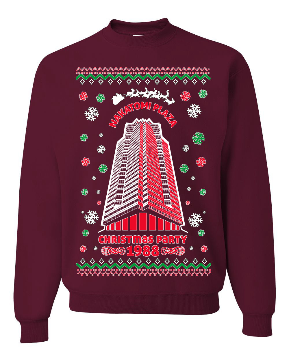 Nakatomi Plaza Christmas Party 1988 Merry Ugly Christmas Sweater Unisex Crewneck Graphic Sweatshirt