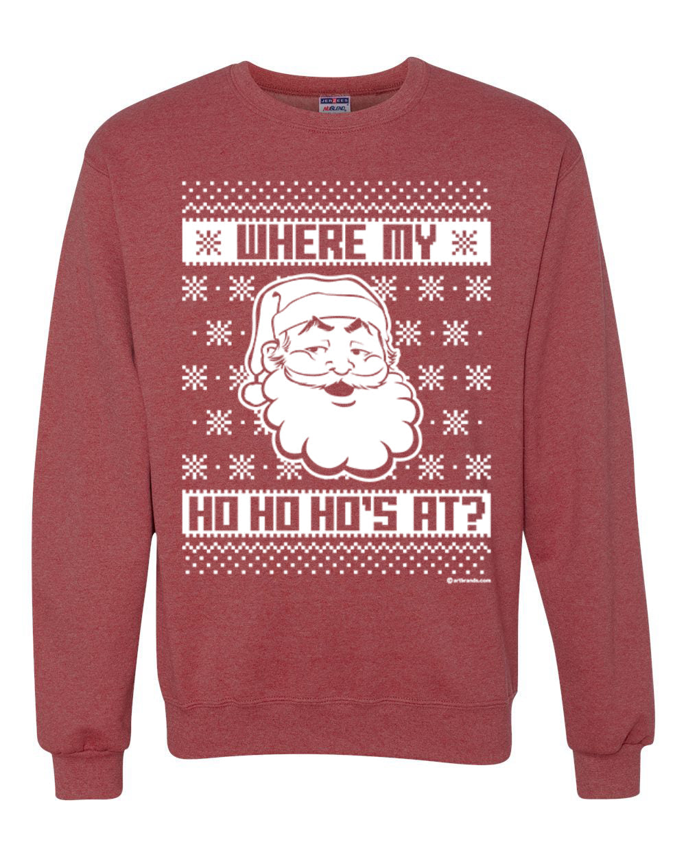 Where's My Ho Ho Hos | Santa Design Merry Ugly Christmas Sweater Unisex Crewneck Graphic Sweatshirt
