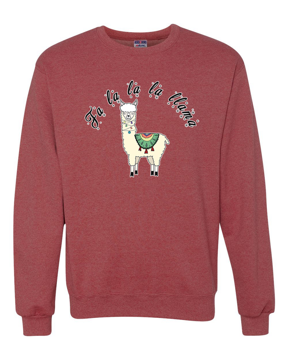Fa la la la llama Xmas Ilama Merry Christmas Unisex Crewneck Graphic Sweatshirt
