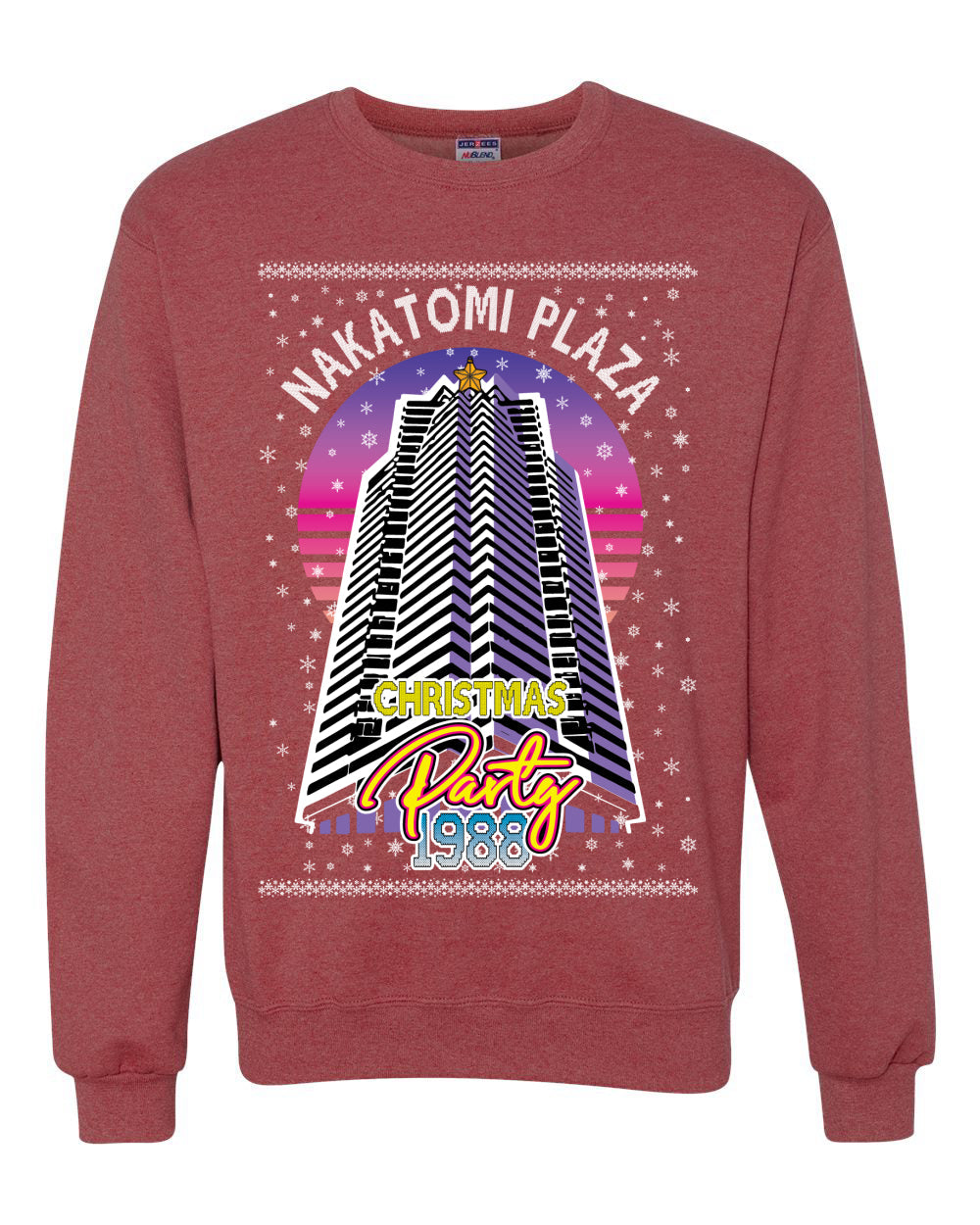 Retro Nakatomi Plaza 1988 Holiday Party Ugly Christmas Sweater Unisex Crewneck Sweatshirt