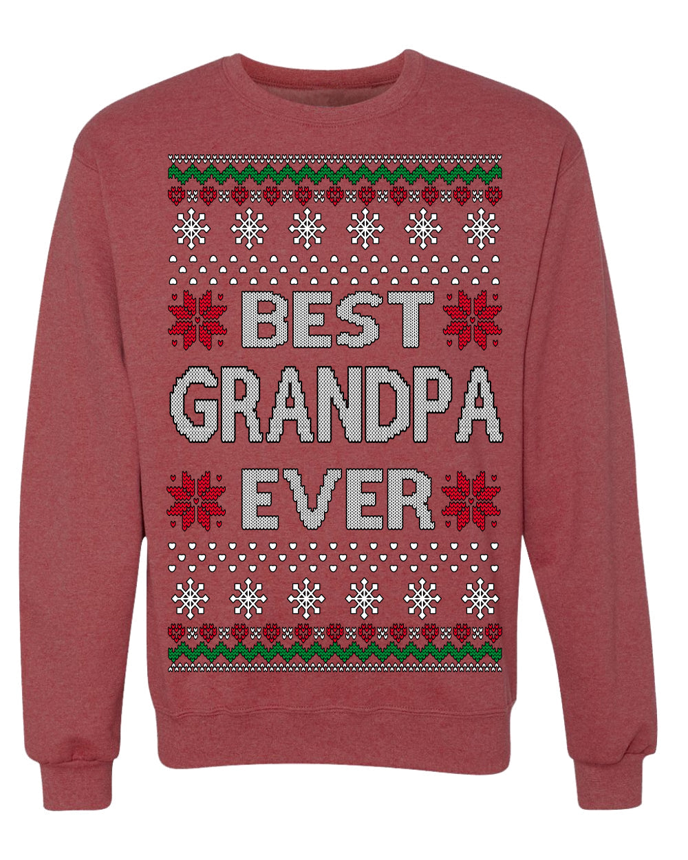 Best Grandpa Ever Classic Winter Holidays Ugly Christmas Sweater Crewneck Sweatshirt