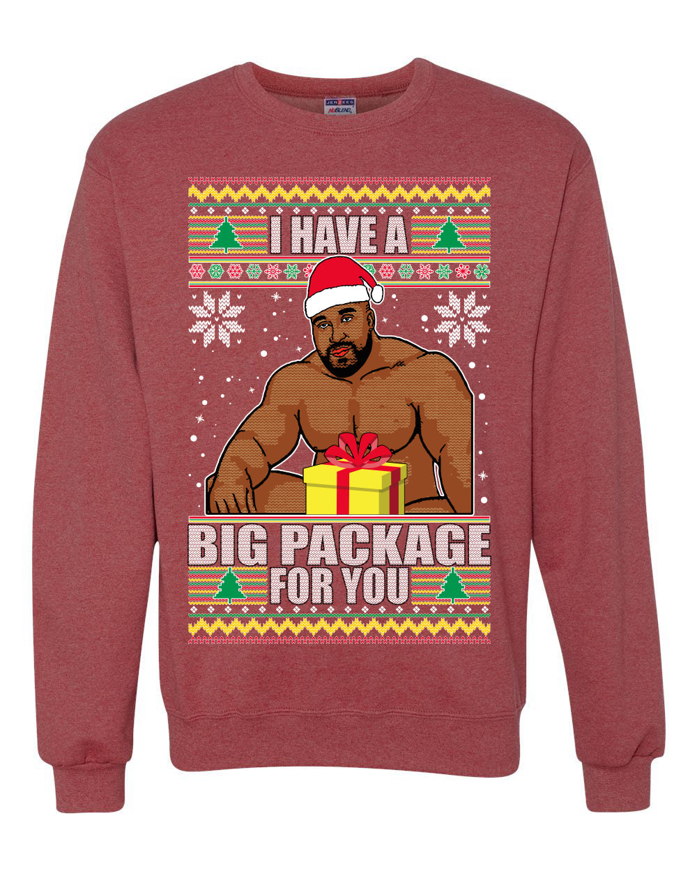 I Have A Big Package Meme Barry Wood Ugly Christmas Sweater Unisex Crewneck Graphic Sweatshirt