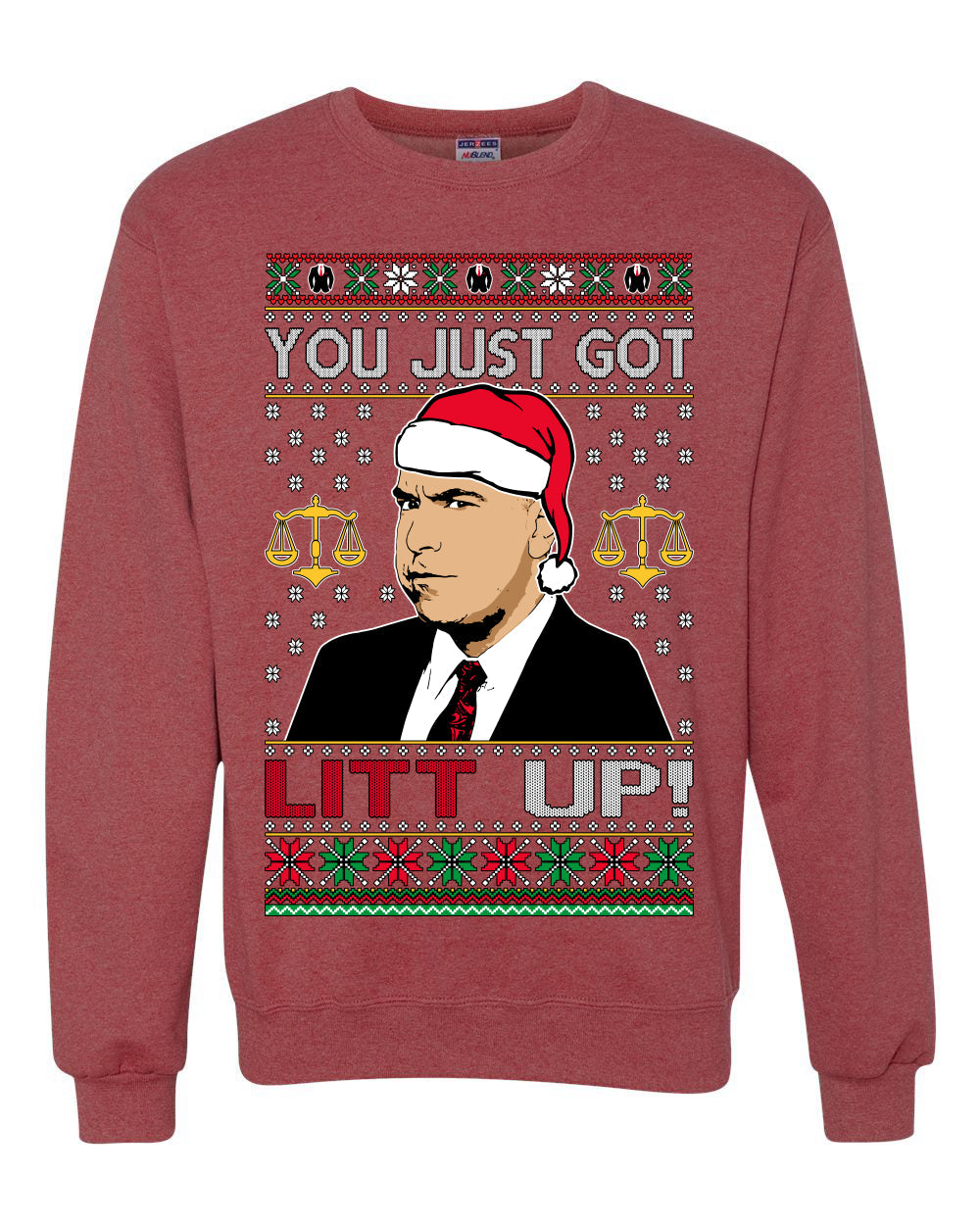 Just Got Litt Up Louis Tv Show Parody Ugly Christmas Sweater Unisex Crewneck Sweatshirt