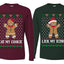 Eat My Cookie Lick My Icing Naughty Gingerbread Ugly Christmas Matching Couples Long Sleeve Shirt