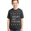Naughty Nice 4 1 Checklist Ugly Christmas Sweater For Kids | Unisex Boys Girls Graphic Youth T-Shirt