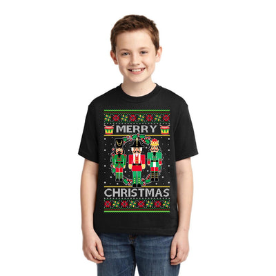 Merry Christmas Nutcrackers Christmas Unisex Boys Girls Graphic Youth T-Shirt