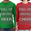 Full of Christmas Cheer Beer Husband Wife Couple Shirt Girlfriend Boyfriend Gift His and Hers Matching Ugly Christmas Couple Long Sleeve Shirt