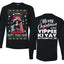 Nakatomi Plaza Happy Trails Hans Ugly Christmas Front and Back Sweater Mens Long Sleeve Shirt