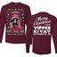 Nakatomi Plaza Happy Trails Hans Ugly Christmas Front and Back Sweater Mens Long Sleeve Shirt