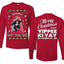 Nakatomi Plaza Happy Trails Hans Ugly Christmas Front and Back Sweater Mens Long Sleeve Shirt
