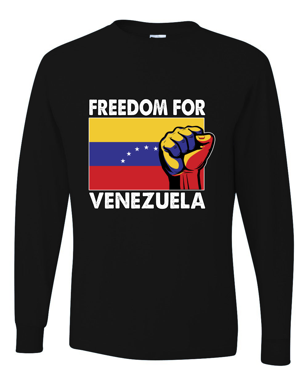 Freedom For Venezuelan Raised Fist Sweater, Unisex Mens Long Sleeve Shirt