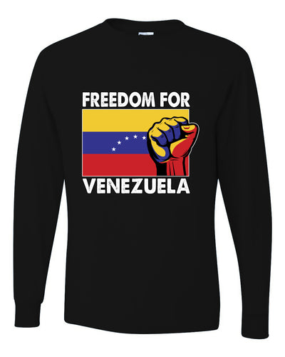 Freedom For Venezuelan Raised Fist Sweater, Unisex Mens Long Sleeve Shirt