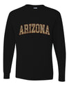 Arizona  Camo Fill Orange Outline Sweater, Unisex Mens Long Sleeve Shirt