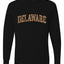 Delaware  Camo Fill Orange Outline Sweater, Unisex Mens Long Sleeve Shirt