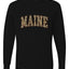 Maine  Camo Fill Orange Outline Sweater, Unisex Mens Long Sleeve Shirt