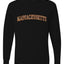 Massachusetts  Camo Fill Orange Outline Sweater, Unisex Mens Long Sleeve Shirt
