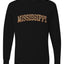 Mississippi  Camo Fill Orange Outline Sweater, Unisex Mens Long Sleeve Shirt