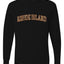 Rhode Island  Camo Fill Orange Outline Sweater, Unisex Mens Long Sleeve Shirt