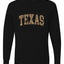 Texas  Camo Fill Orange Outline Sweater, Unisex Mens Long Sleeve Shirt