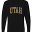Utah  Camo Fill Orange Outline Sweater, Unisex Mens Long Sleeve Shirt