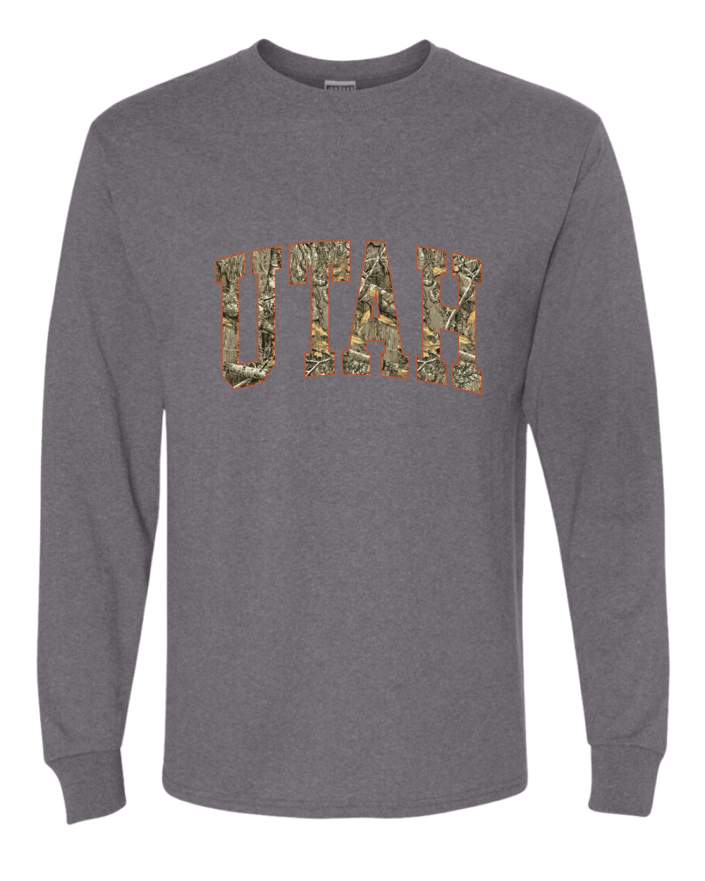 Utah  Camo Fill Orange Outline Sweater, Unisex Mens Long Sleeve Shirt