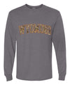 Wyoming  Camo Fill Orange Outline Sweater, Unisex Mens Long Sleeve Shirt